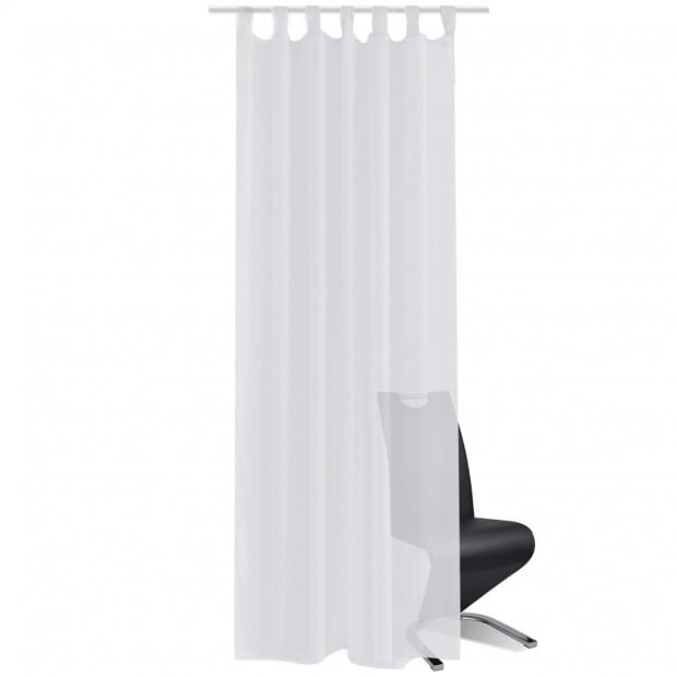 White Sheer Curtain 140 X 175 Cm 2 Pcs Image 2