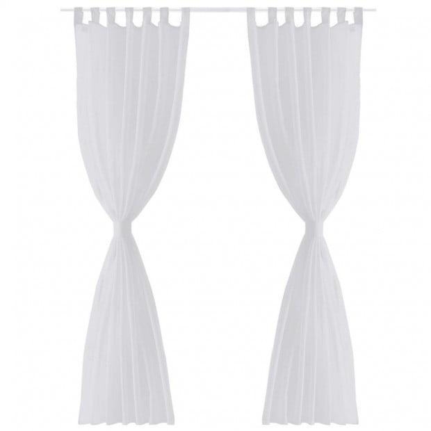 White Sheer Curtain 140 X 175 Cm 2 Pcs Image 3