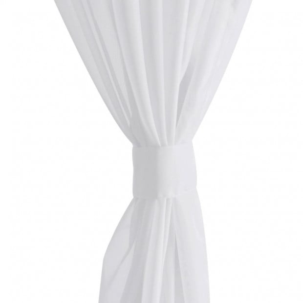 White Sheer Curtain 140 X 175 Cm 2 Pcs Image 4