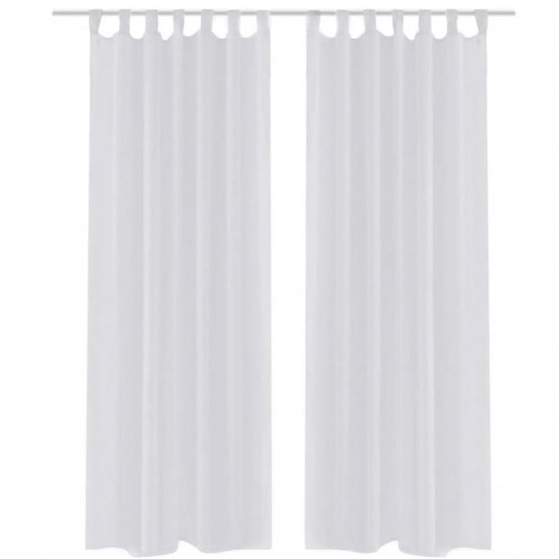 White Sheer Curtain 140 X 245 Cm 2 Pcs