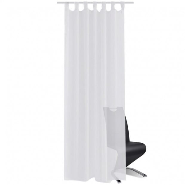 White Sheer Curtain 140 X 245 Cm 2 Pcs Image 2