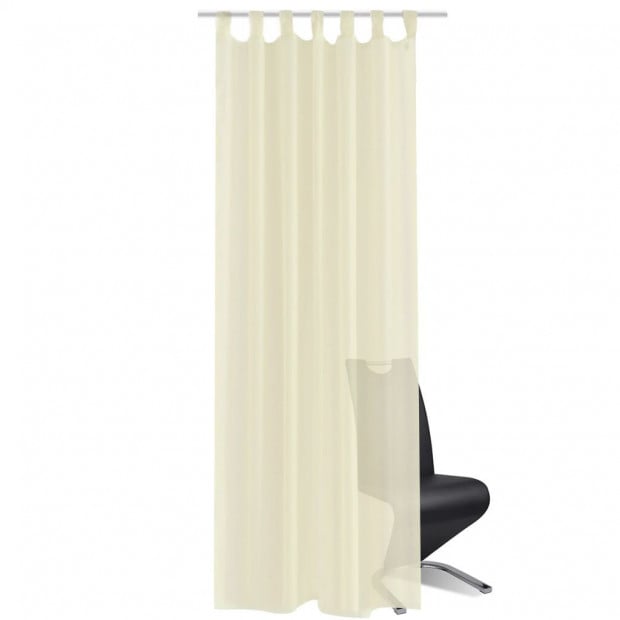 Cream Sheer Curtain 140 X 175 Cm 2 Pcs Image 2