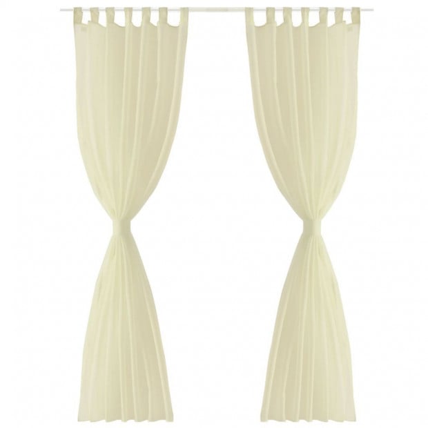 Cream Sheer Curtain 140 X 175 Cm 2 Pcs Image 3