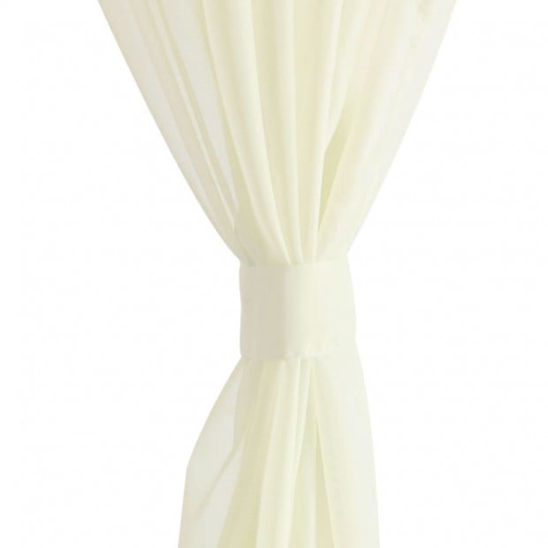Cream Sheer Curtain 140 X 175 Cm 2 Pcs Image 4
