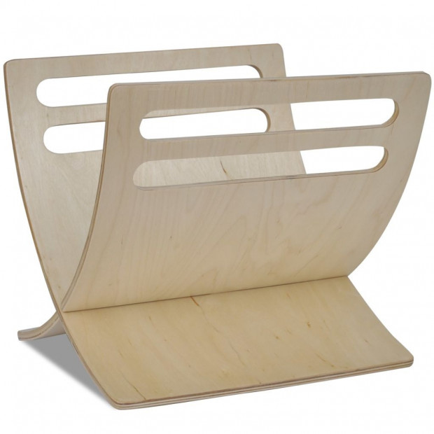 Wooden Magazine Rack Floor Standing Natural Image 4