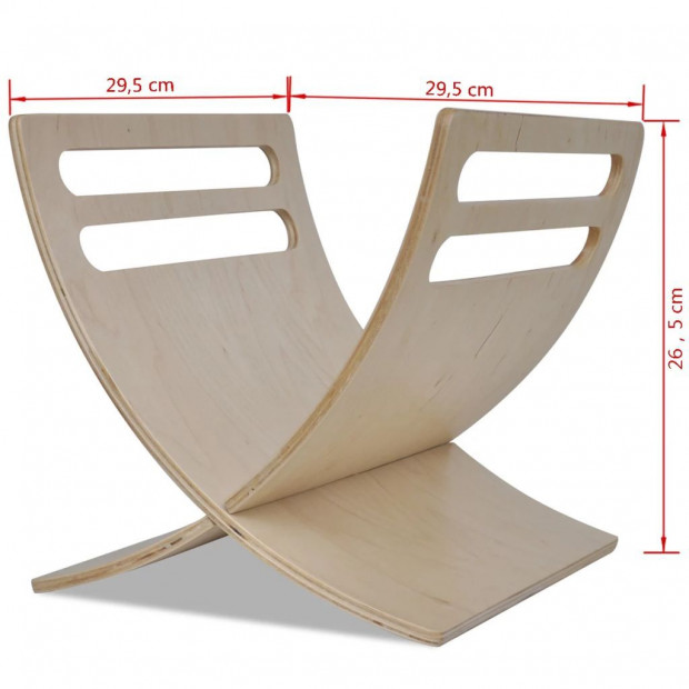 Wooden Magazine Rack Floor Standing Natural Image 7