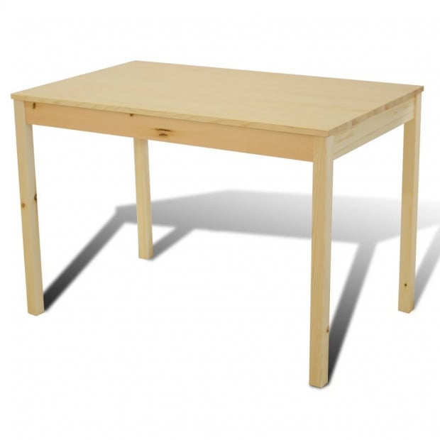 Wooden Dining Table With 4 Chairs Natural Image 4