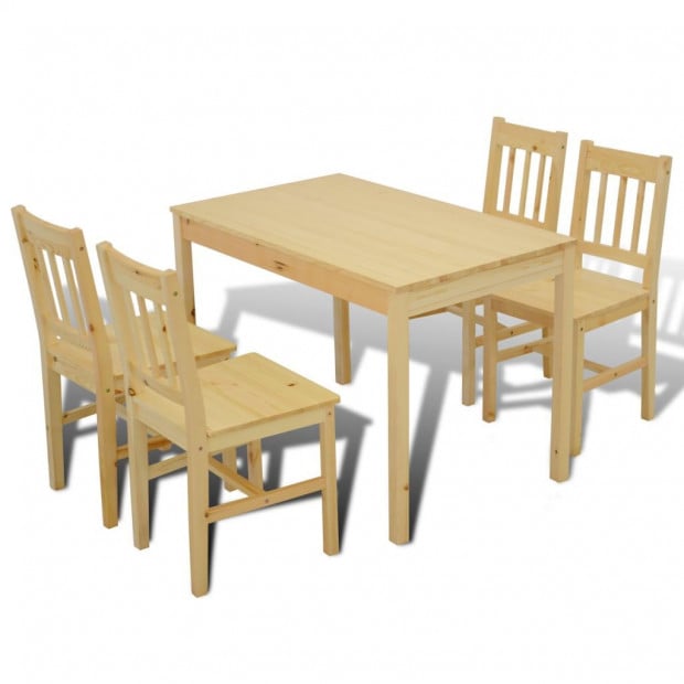 Wooden Dining Table With 4 Chairs Natural Image 6