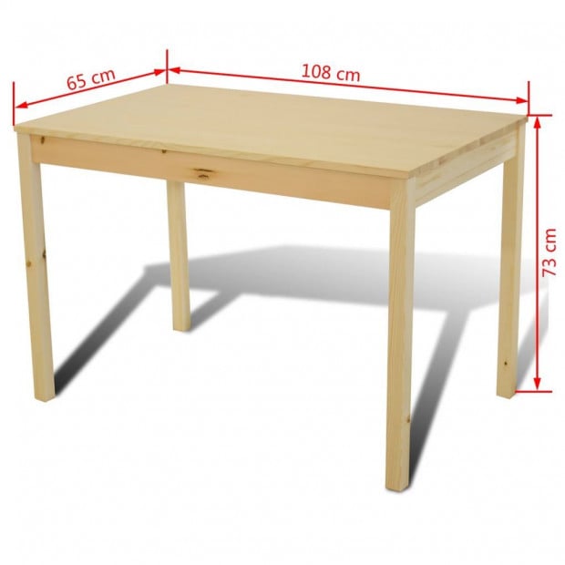 Wooden Dining Table With 4 Chairs Natural Image 7