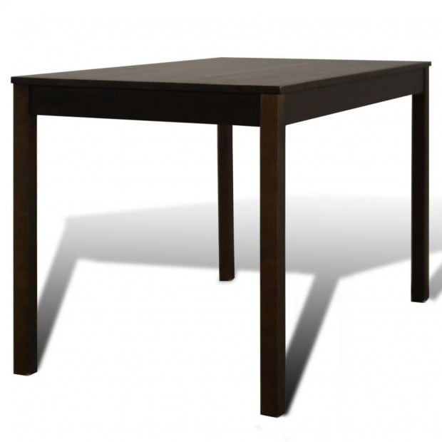 Wooden Dining Table With 4 Chairs Brown Image 4
