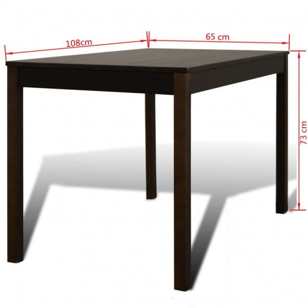 Wooden Dining Table With 4 Chairs Brown Image 8