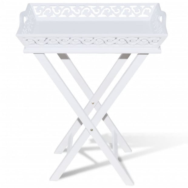 Side Table With Tray White Image 3