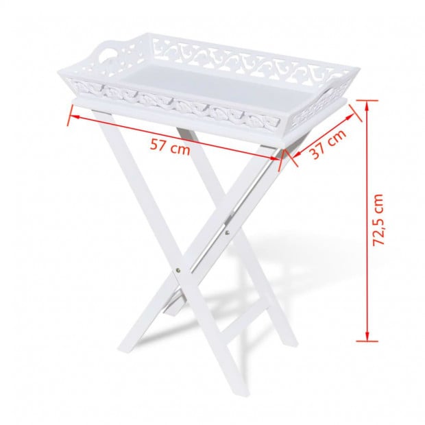 Side Table With Tray White Image 7