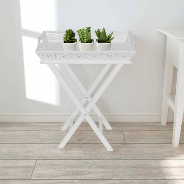Side Table With Tray White Image 2