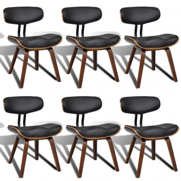 Dining Chairs 6 Pcs With Backrest Artificial Leather