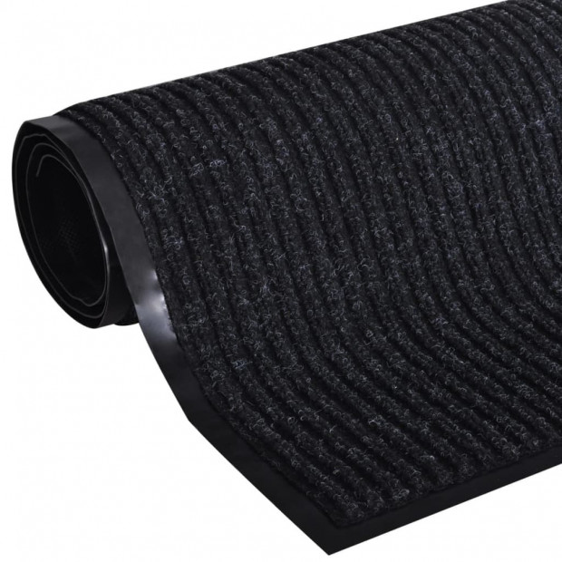 Black Pvc Door Mat 90 X 60 Cm Image 3
