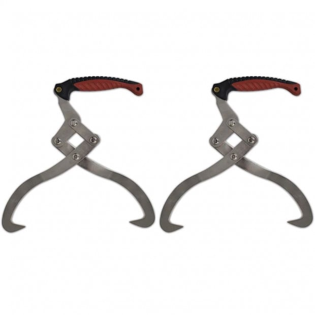 2 Pcs Log Tongs With Tpr Handle