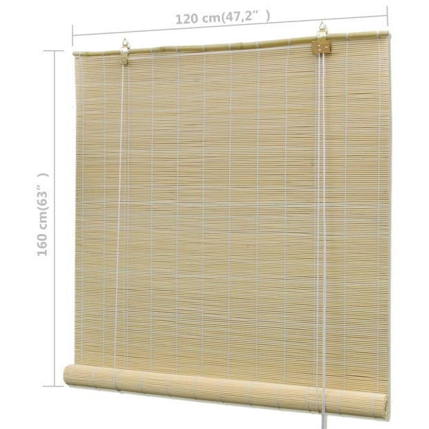 Natural Bamboo Roller Blinds 120 X 160 Cm Image 6