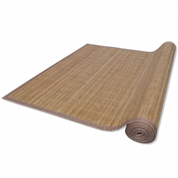 Rectangular Brown Bamboo Rug 80 X 200 Cm Image 3