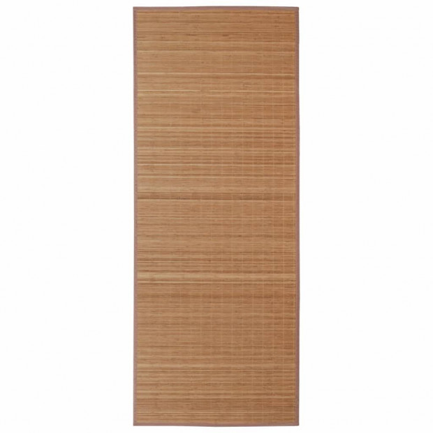 Rectangular Brown Bamboo Rug 80 X 300 Cm