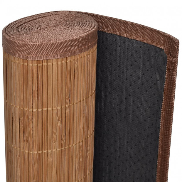 Rectangular Brown Bamboo Rug 80 X 300 Cm Image 4