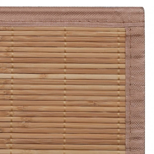 Rectangular Brown Bamboo Rug 80 X 300 Cm Image 6