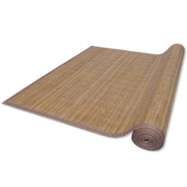 Rectangular Brown Bamboo Rug 150 X 200 Cm Image 3