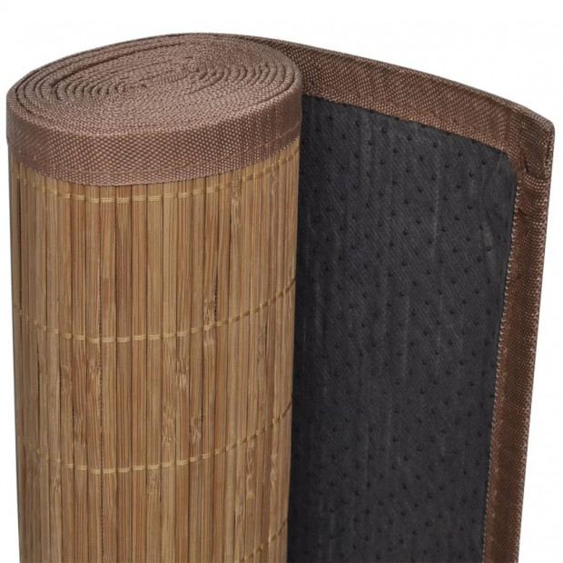 Rectangular Brown Bamboo Rug 150 X 200 Cm Image 4