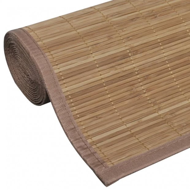 Rectangular Brown Bamboo Rug 150 X 200 Cm Image 5