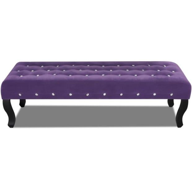 Purple Bench Velvet Fabric With Crystal Buttons Image 3