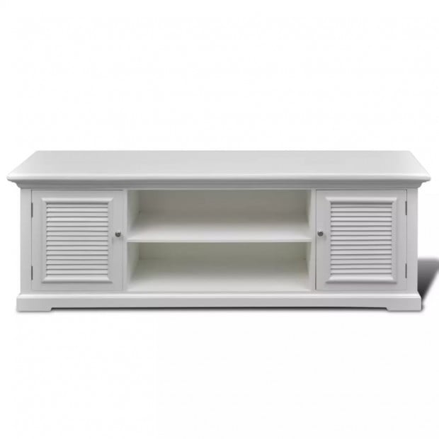 White Wooden Tv Stand Image 3