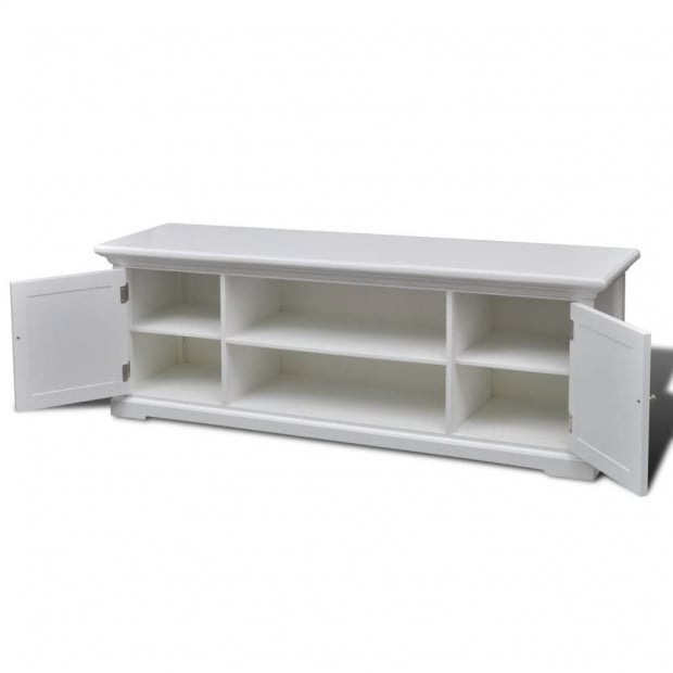 White Wooden Tv Stand Image 4