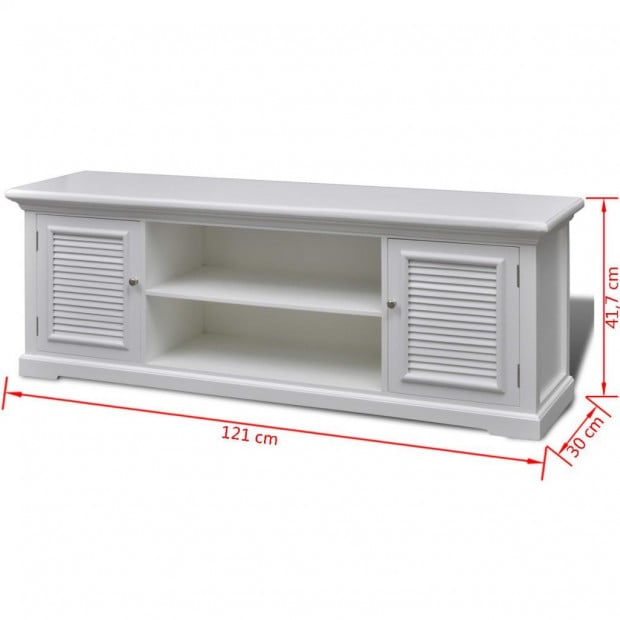 White Wooden Tv Stand Image 6
