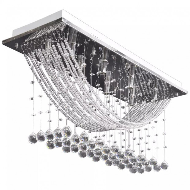 Ceiling Lamp With Glittering Glass Crystal Beads 8 X G9 29 Cm Image 2