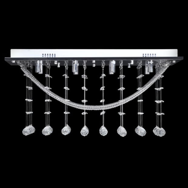 Ceiling Lamp With Glittering Glass Crystal Beads 8 X G9 29 Cm Image 3