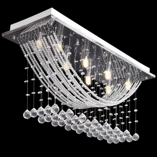 Ceiling Lamp With Glittering Glass Crystal Beads 8 X G9 29 Cm Image 4