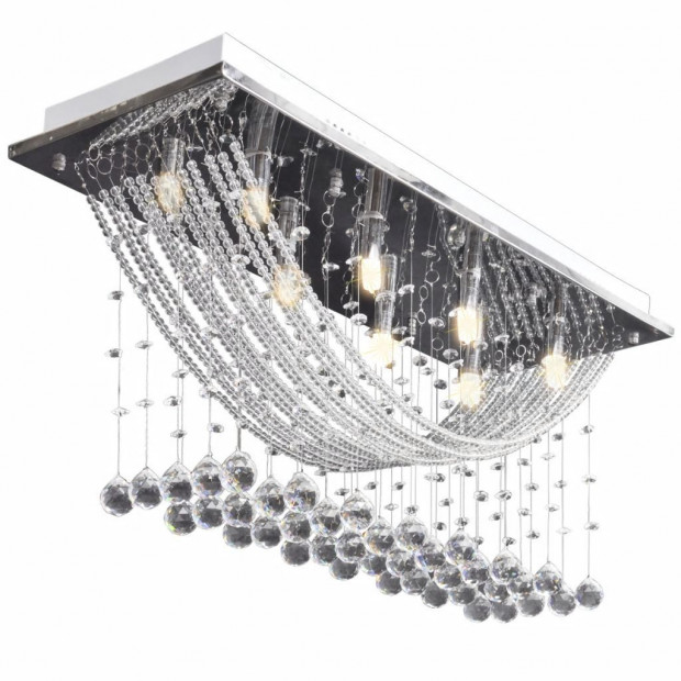 Ceiling Lamp With Glittering Glass Crystal Beads 8 X G9 29 Cm Image 5