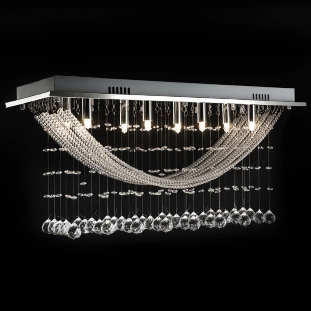 Ceiling Lamp With Glittering Glass Crystal Beads 8 X G9 29 Cm Image 8
