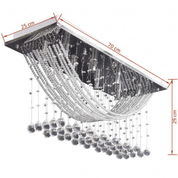 Ceiling Lamp With Glittering Glass Crystal Beads 8 X G9 29 Cm Image 11