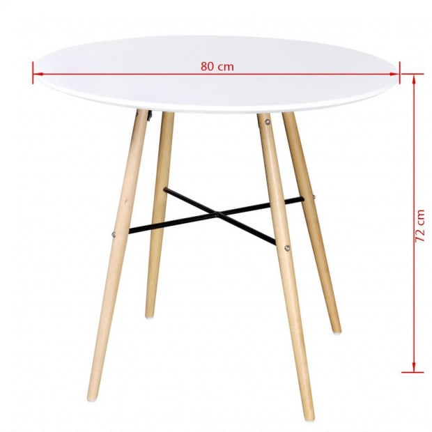 Dining Table Mdf Round White Image 3