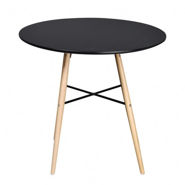 Dining Table Mdf Round Black Image 2