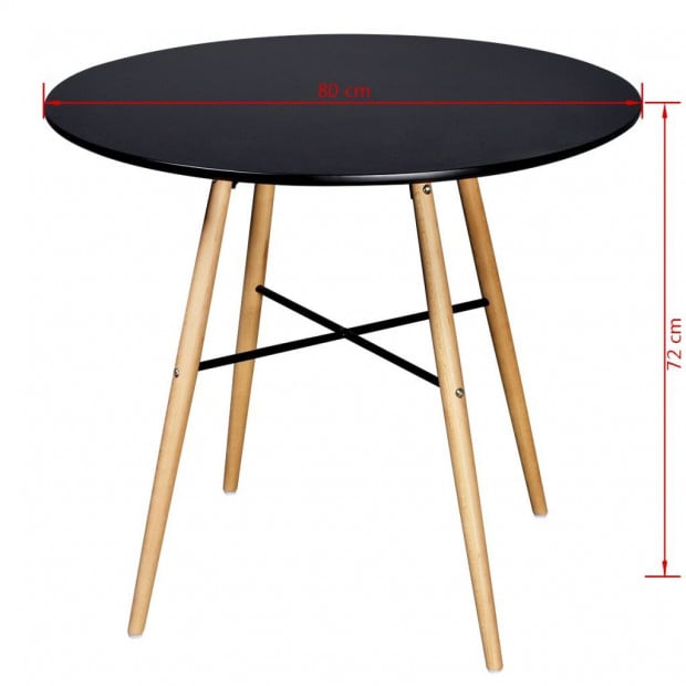Dining Table Mdf Round Black Image 3