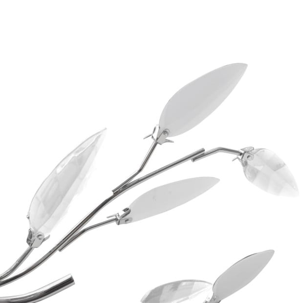 Transparent&white Ceiling Lamp Acrylic Crystal Leaf Arms 5 E14 Bulbs Image 3