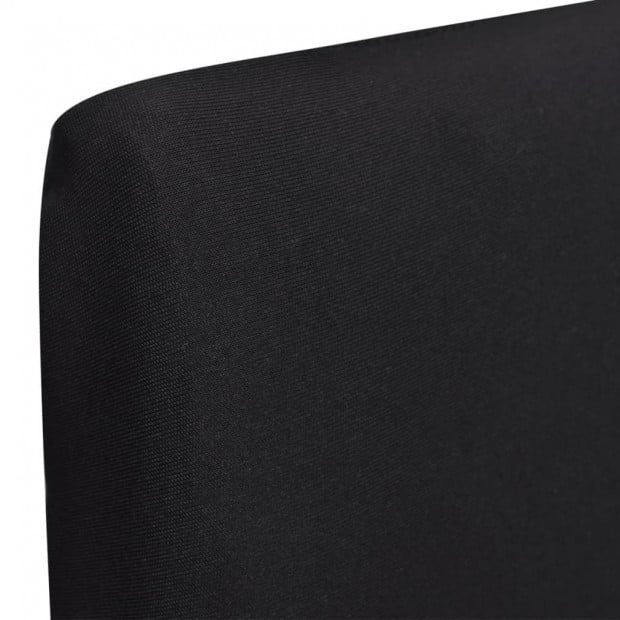 6 Pcs Black Straight Stretchable Chair Cover Image 2
