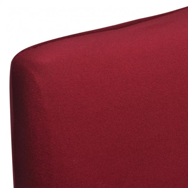 6 Pcs Bordeaux Straight Stretchable Chair Cover Image 2