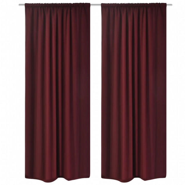 Blockout Curtains 2 Pcs Double Layer 140 X 245 Cm Bordeaux Image 5
