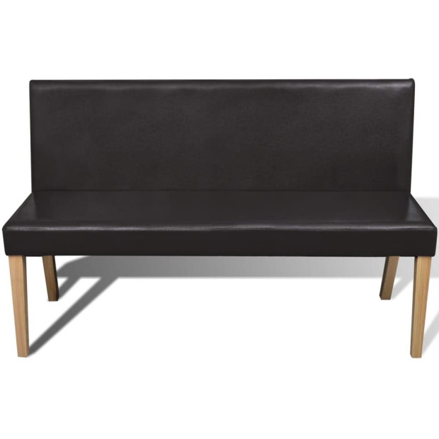 Bench 139,5 Cm Dark Brown Faux Leather Image 3