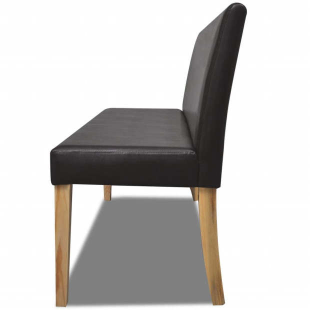 Bench 139,5 Cm Dark Brown Faux Leather Image 4