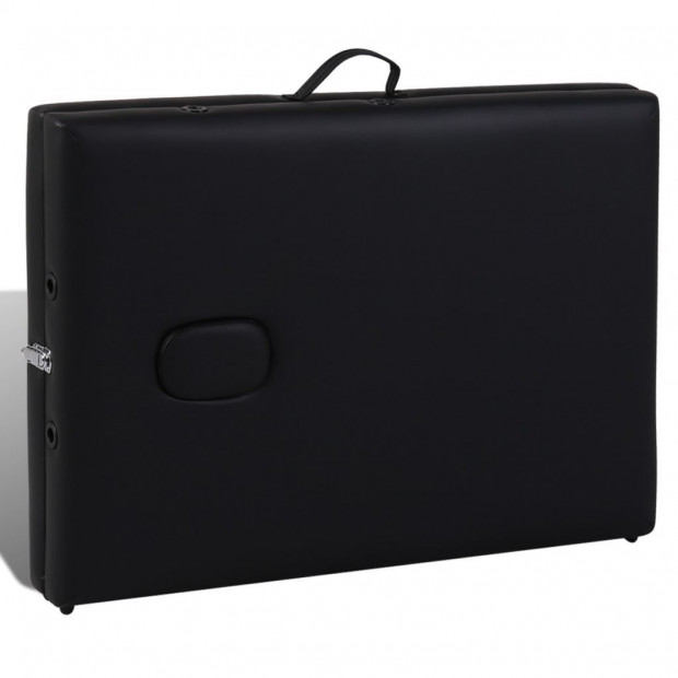 Black Foldable Massage Table 2 Zones With Wooden Frame Image 5
