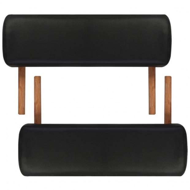 Black Foldable Massage Table 2 Zones With Wooden Frame Image 6